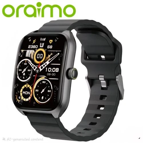Oraimo Watch Nova 2 Curved 2.01" AMOLED Full- Color Screen Wireless Call IP68 Smart-Watch OSW- 814 + 1 Extra Strap