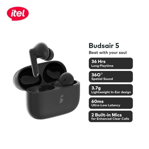 itel itel TWS BudsAir 5 Earbuds AI translation In-Ear Design Deep Bass